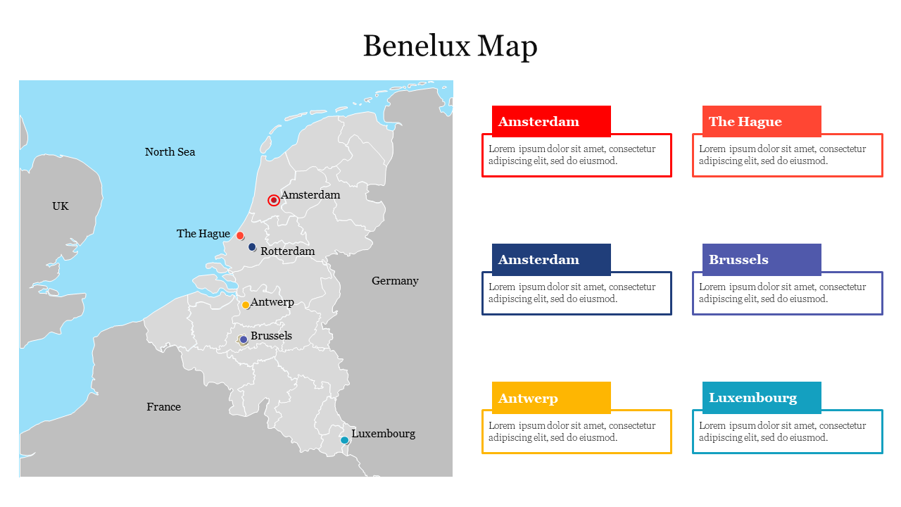 Effective Benelux Map PowerPoint Presentation Slide