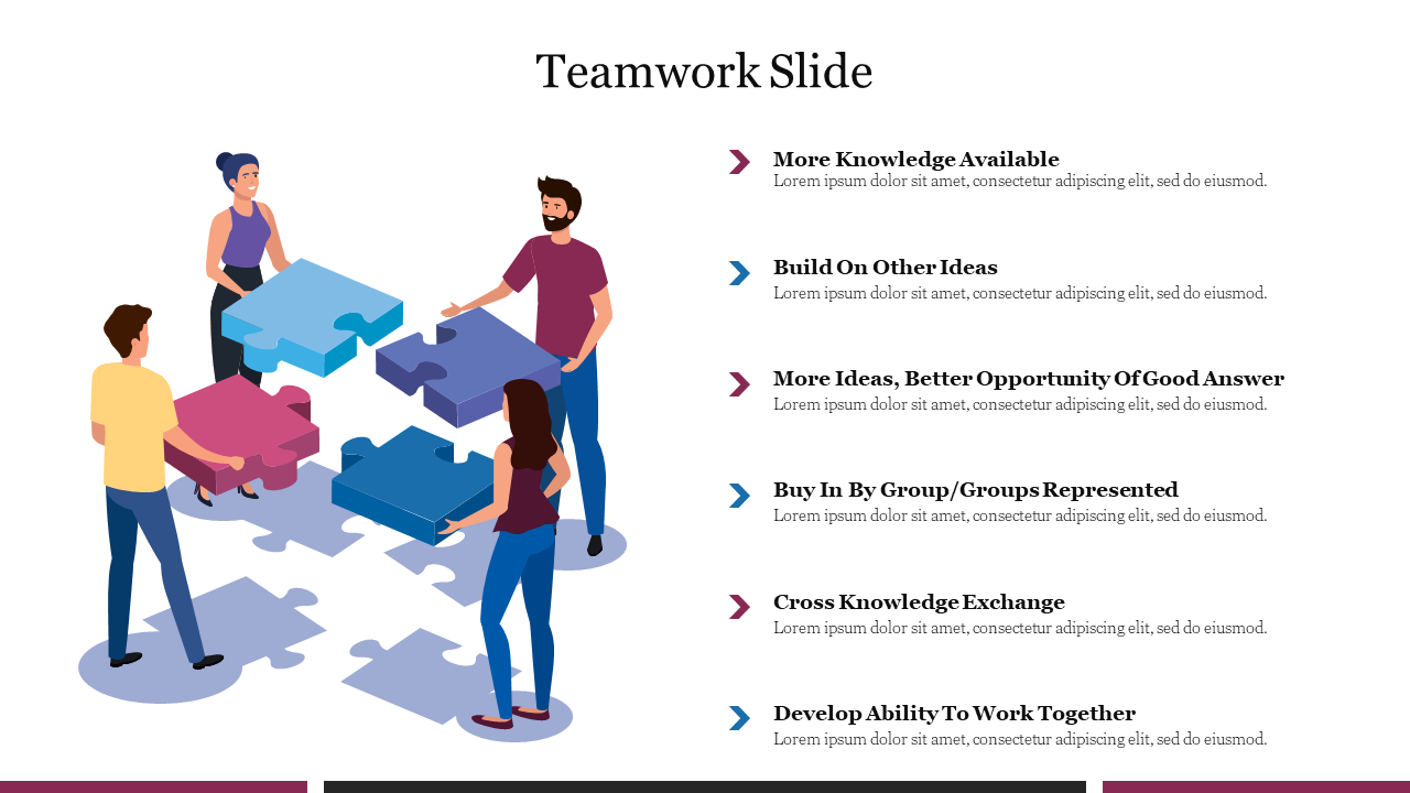Creative Teamwork Slide PowerPoint Presentation Template 
