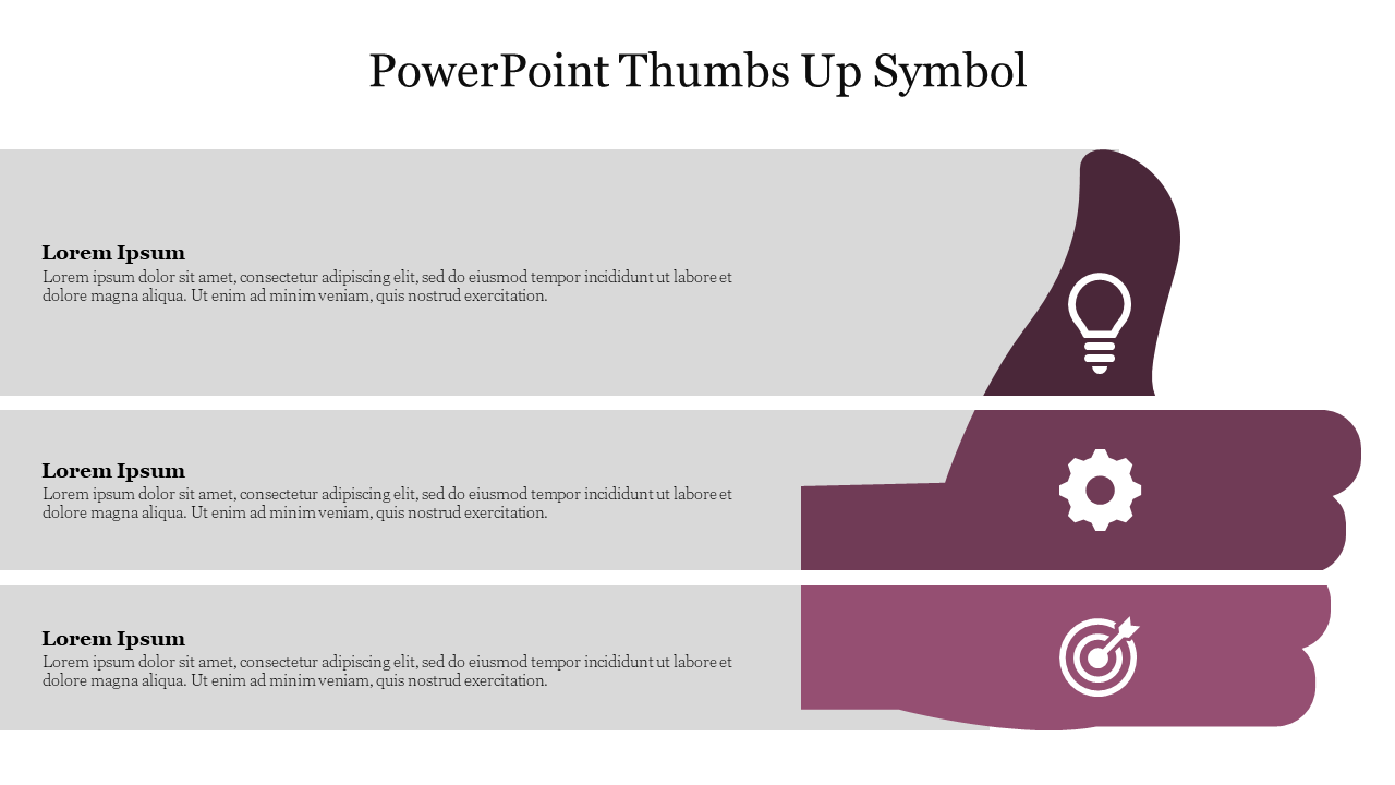 Editable PowerPoint Thumbs Up Symbol Presentation Slide