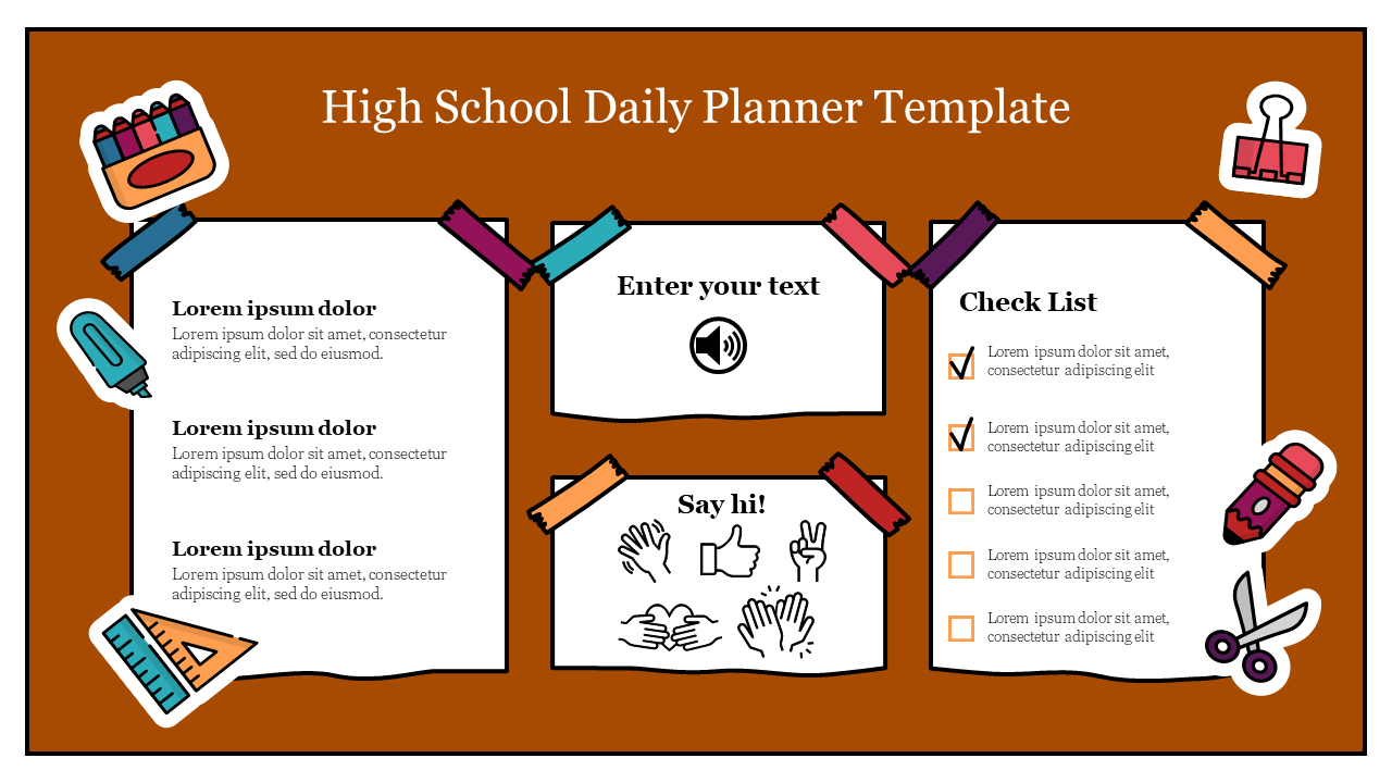 High School Daily Planner Template