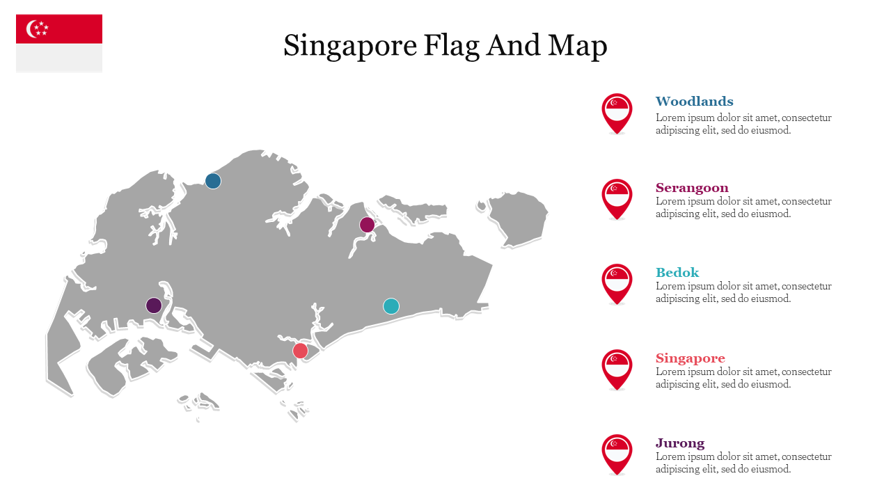 Singapore Flag And Map