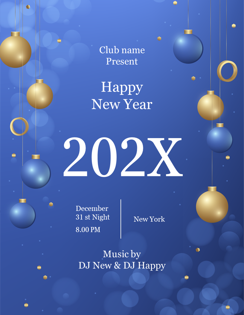 Free - Editable New Year Greeting Cards Presentation Template