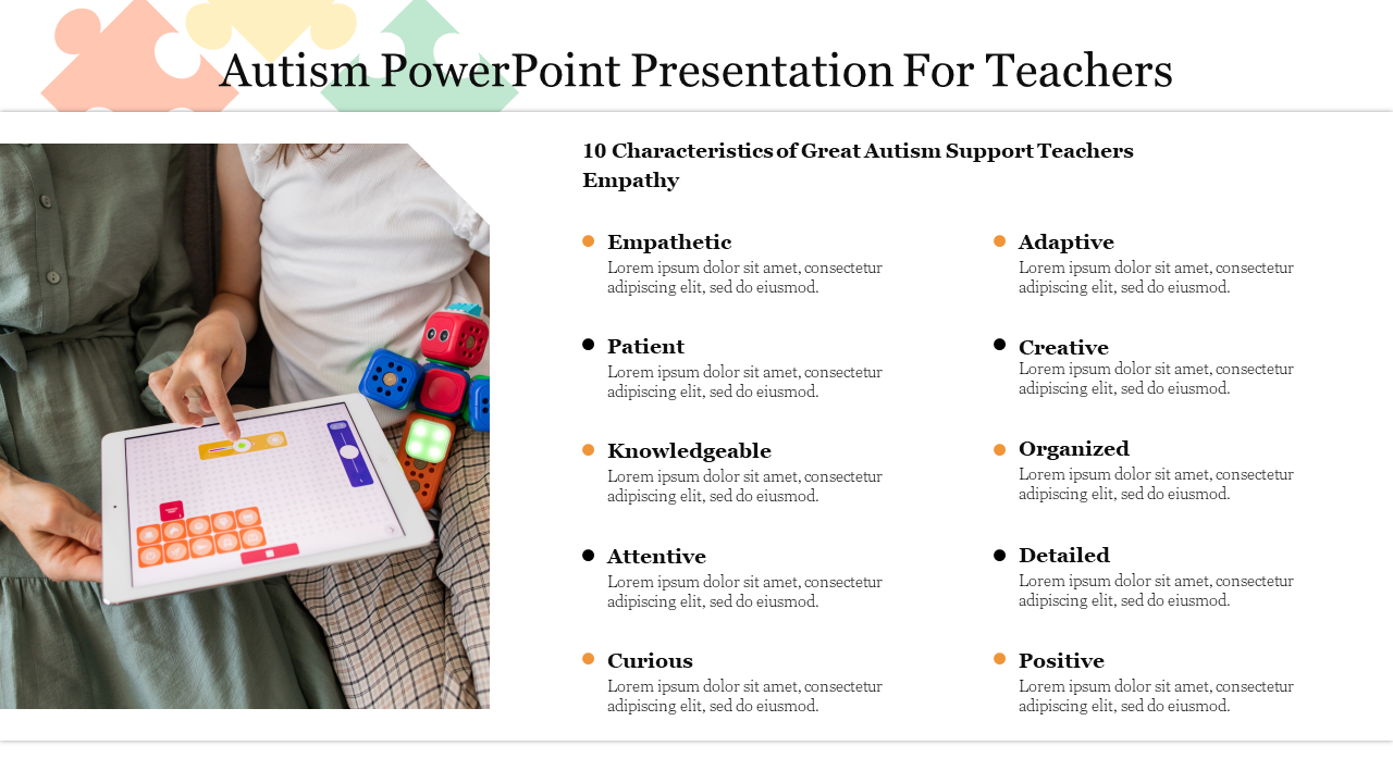 Autism PowerPoint Presentation For Teachers