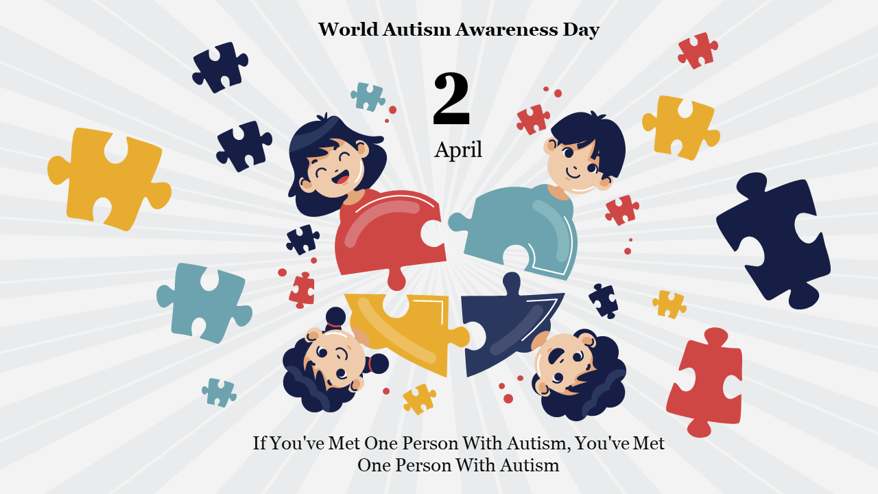 Autism Puzzle Piece PowerPoint Template and Google Slides