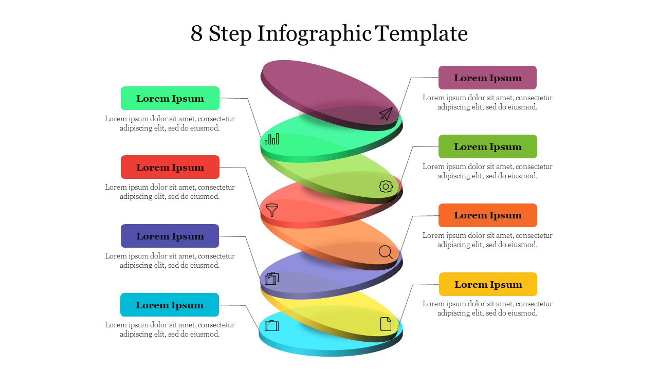 Amazing 8 Step Infographic Template Presentation Slide 