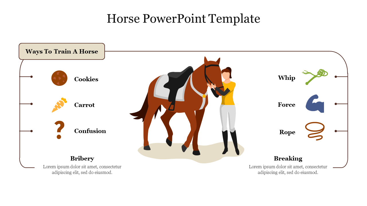 Effective Horse PowerPoint Template Presentation Slide 
