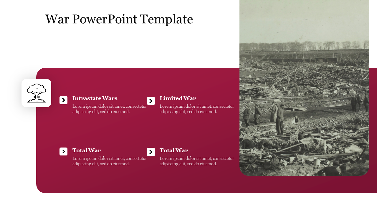 Free - Creative War PowerPoint Template Presentation Slide 