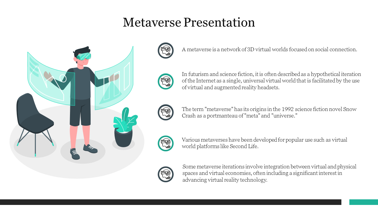 Creative Metaverse Presentation PowerPoint Template Slide