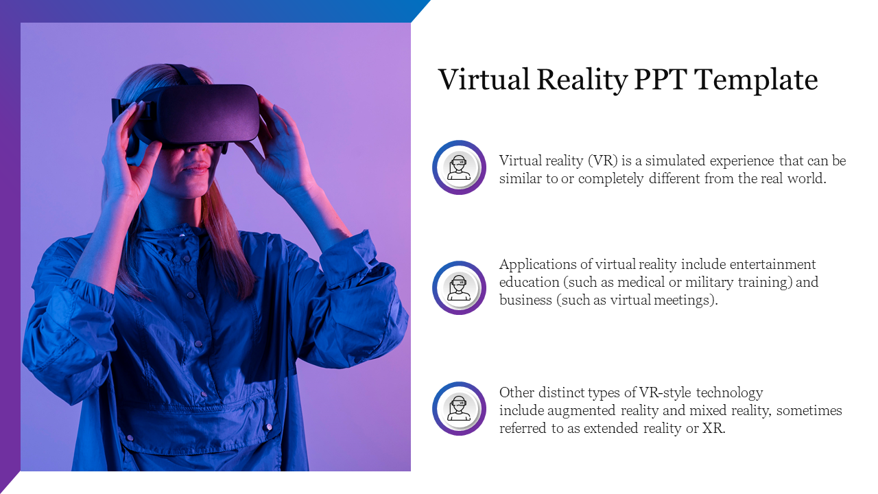 Editable Virtual Reality PPT Template Presentation Slide