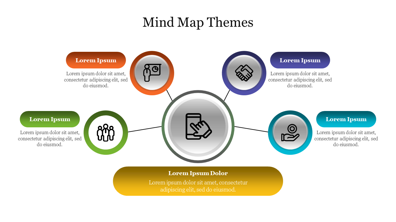 Amazing Mind Map Themes PowerPoint Presentation Slide