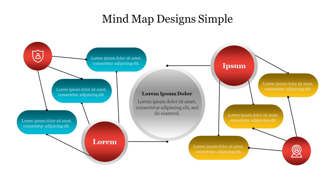 Creative Mind Map Designs Simple PowerPoint Template 