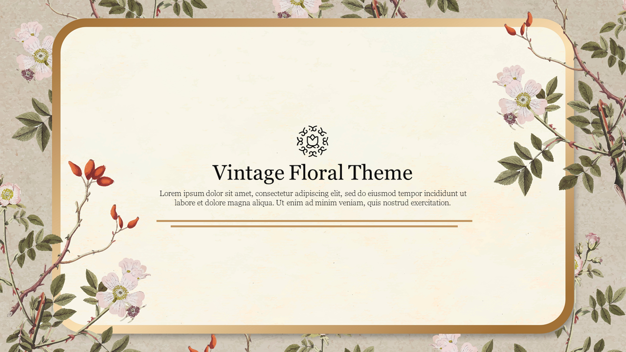 Download Vintage Floral Theme PowerPoint Template Slide Download Vintage Floral Theme PowerPoint Template Slide