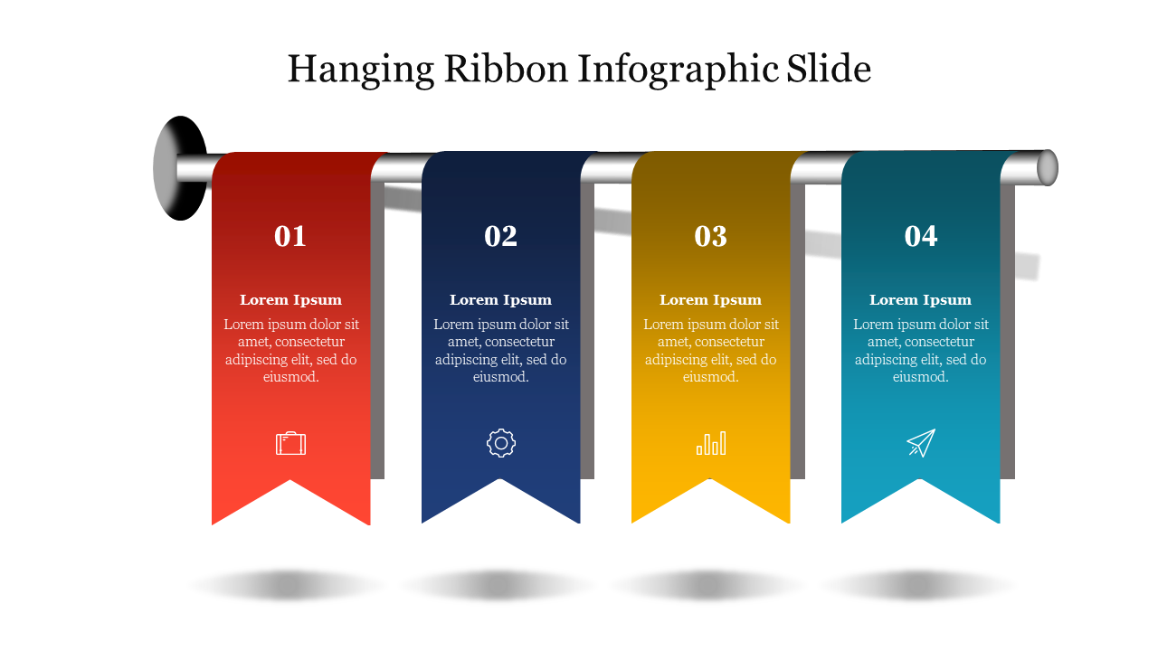 Hanging Ribbon Infographic Slide