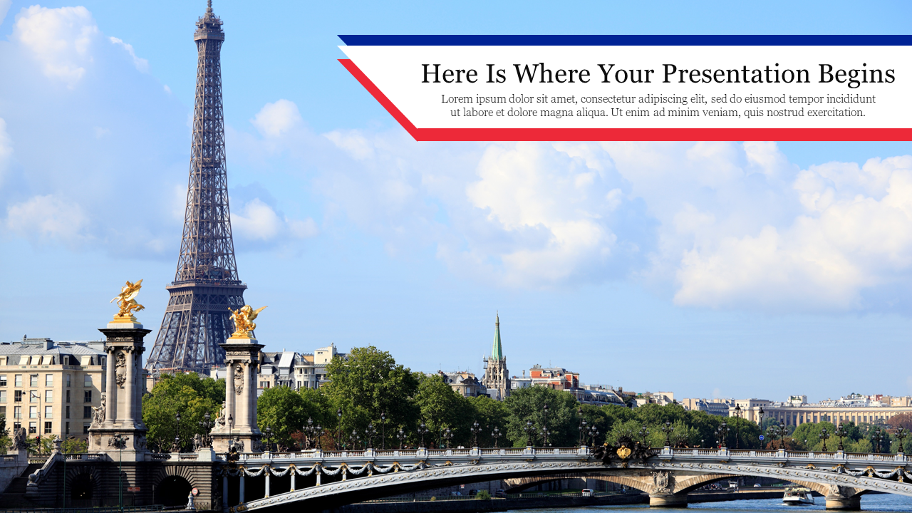 Creative French PPT Background PowerPoint Template 