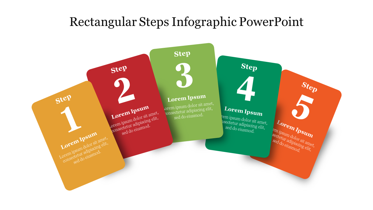 Amazing Rectangular Steps Infographic PowerPoint Slide 