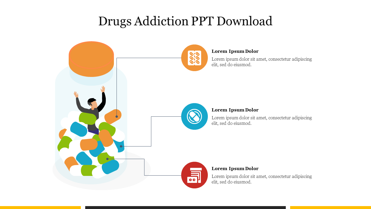 Free - Effective Drugs Addiction PPT Download Template Slide 