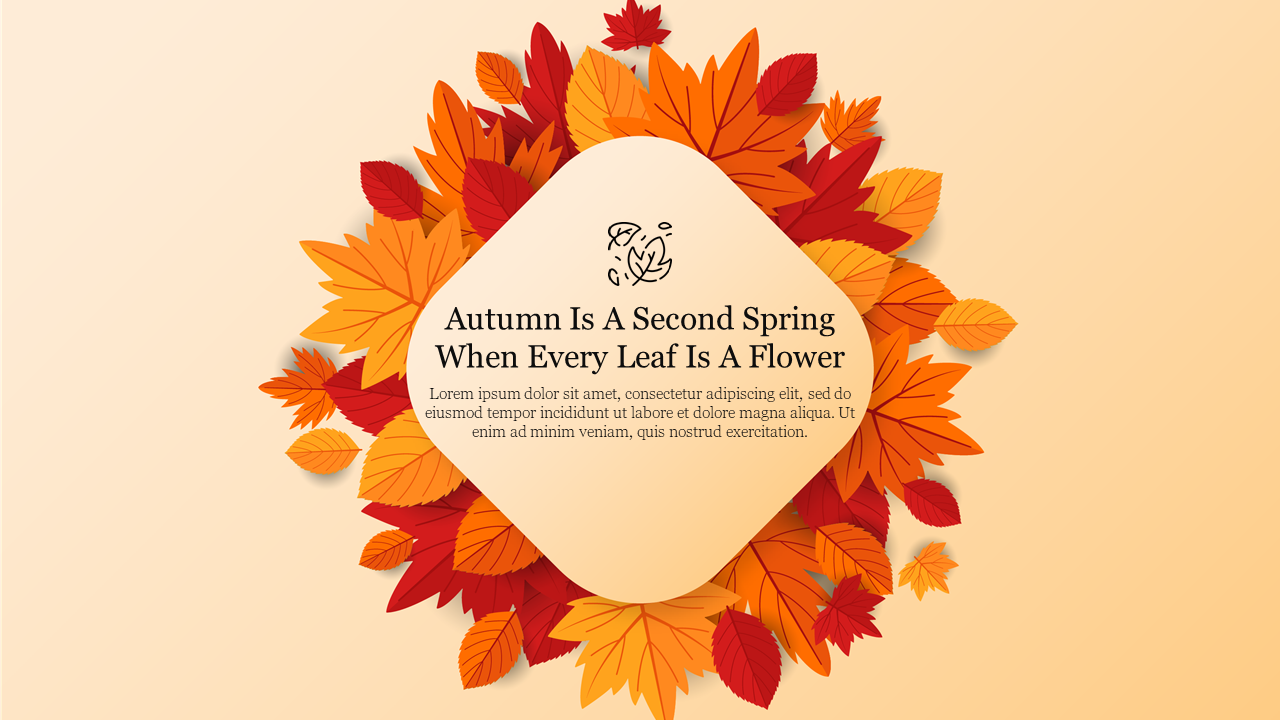 Elegant Background PowerPoint Fall Leaves Presentation 