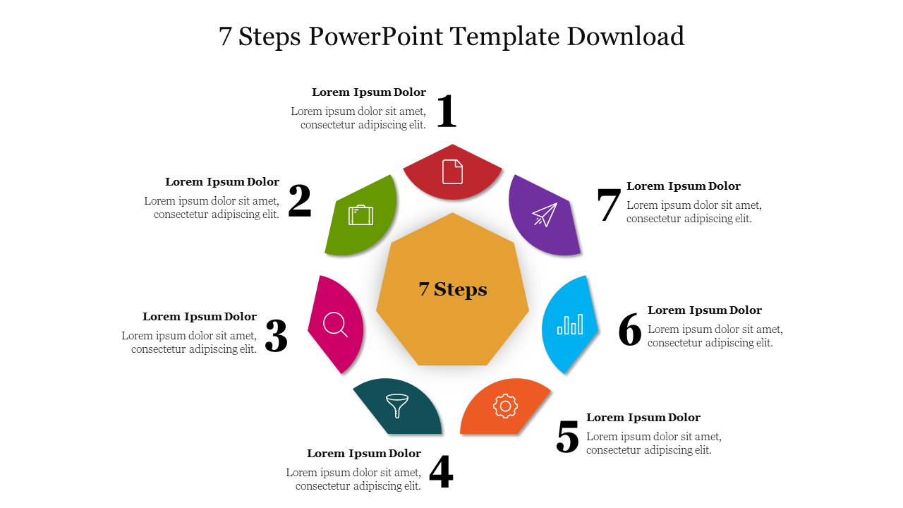 7 Steps PowerPoint Template Free Download