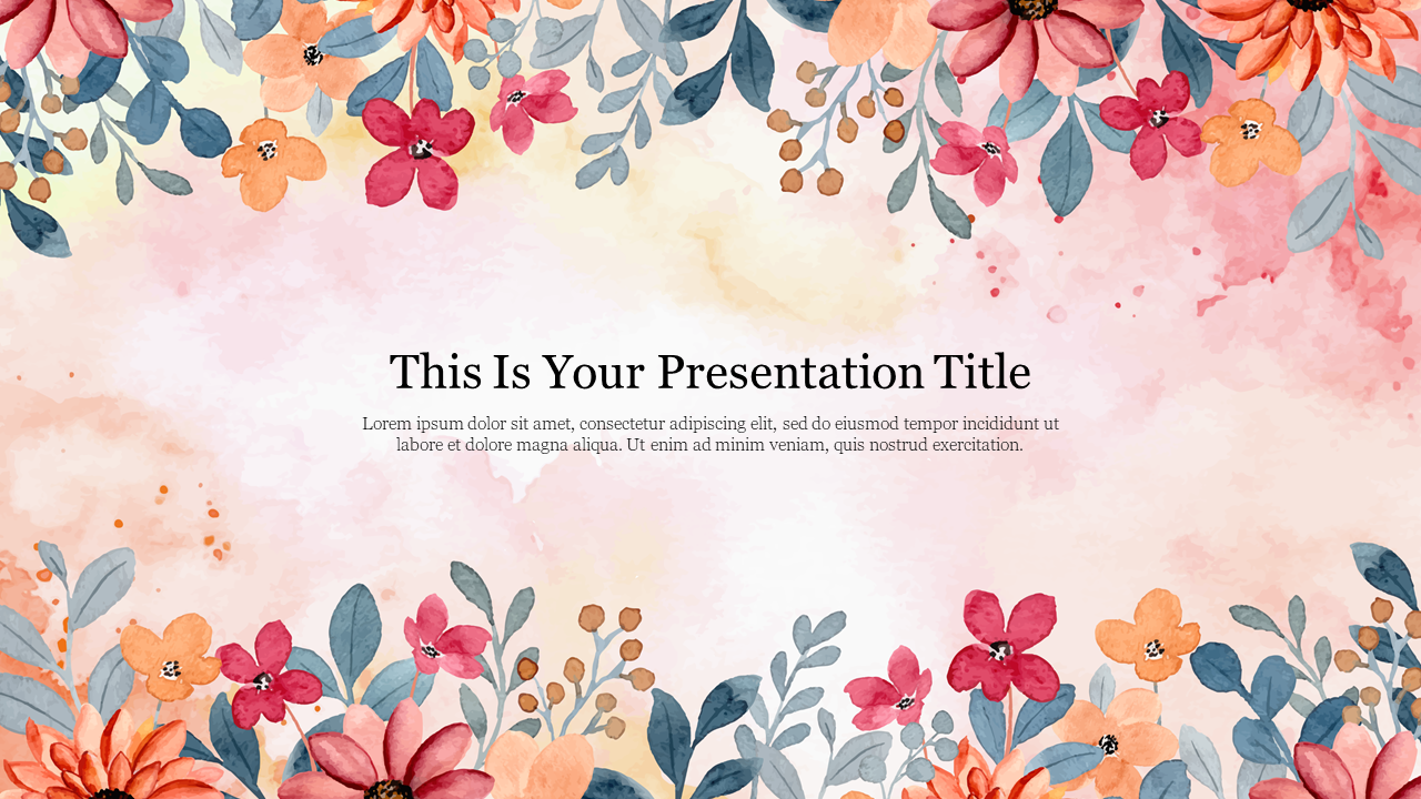 Free - Elegant Watercolor Floral Background Presentation Slide