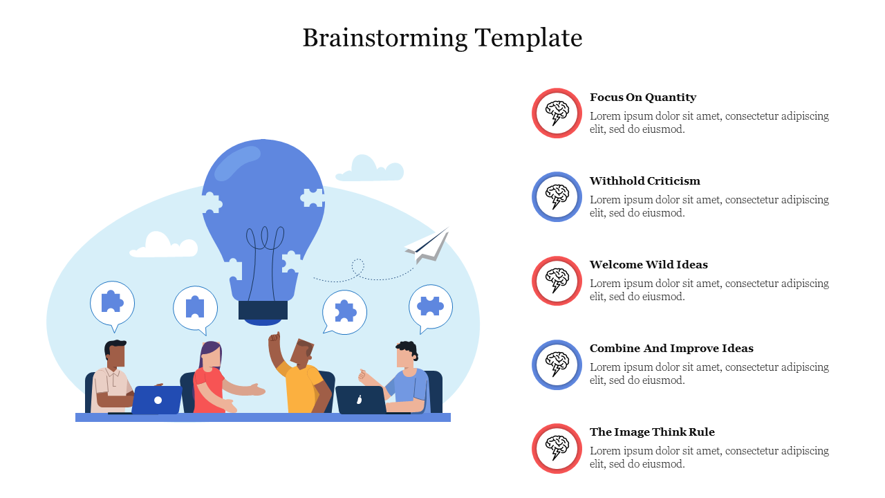 Effective Brainstorming Template Presentation Slide 