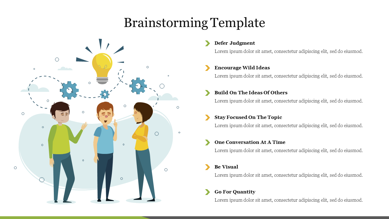 Free - Amazing Brainstorming Template Presentation Slide PPT