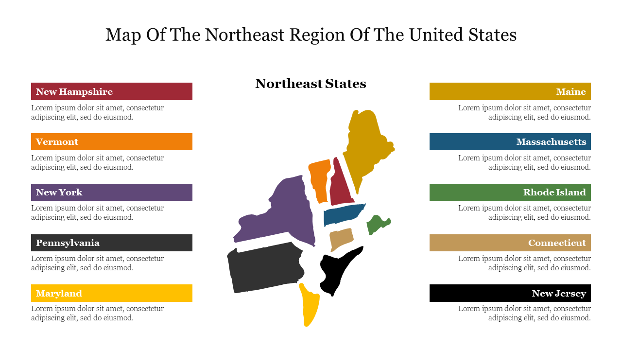 Editable Map Of The Northeast Region Of The United States