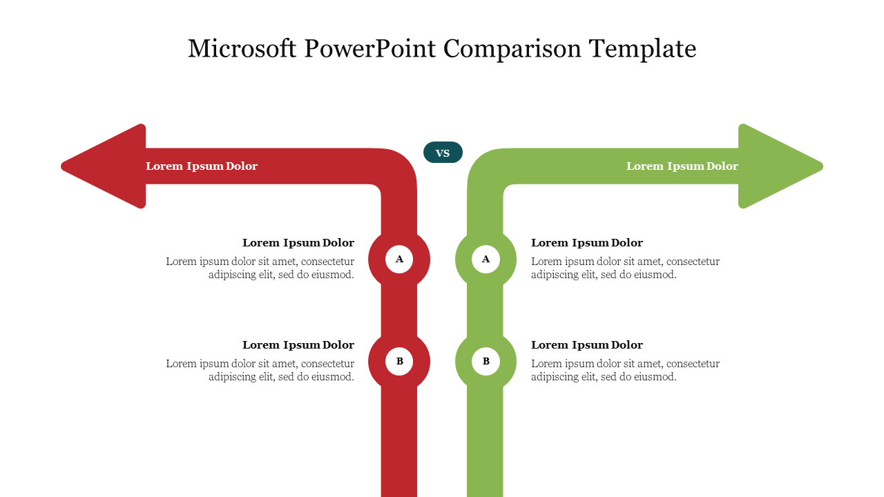 Amazing Microsoft PowerPoint Comparison Template Slide
