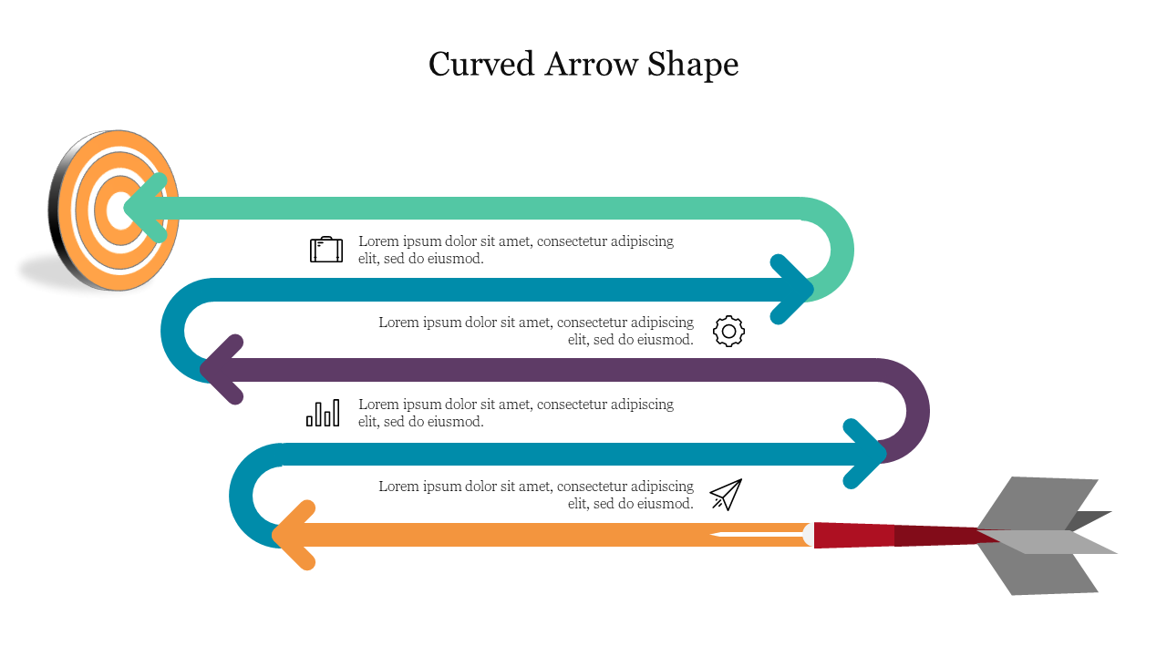 Best Curved Arrow Shape PowerPoint Presentation Template