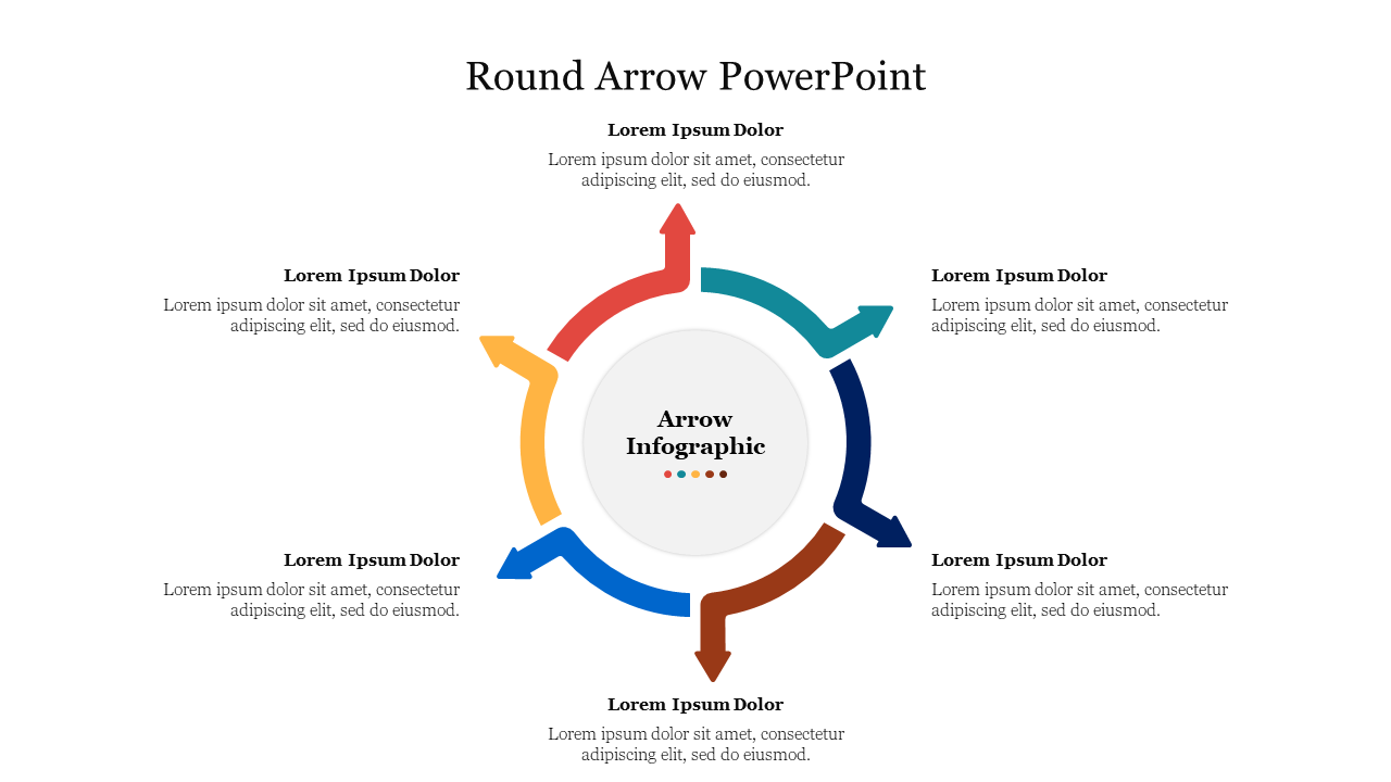 Best Round Arrow PowerPoint Presentation Template Slide 