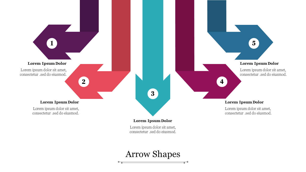 Free - Effective Arrow Shapes PowerPoint Template Slide PPT