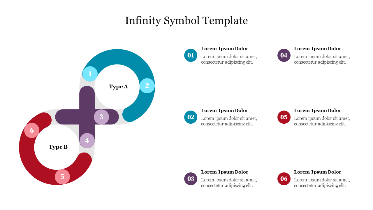 Creative Infinity Symbol Template PowerPoint Slide 