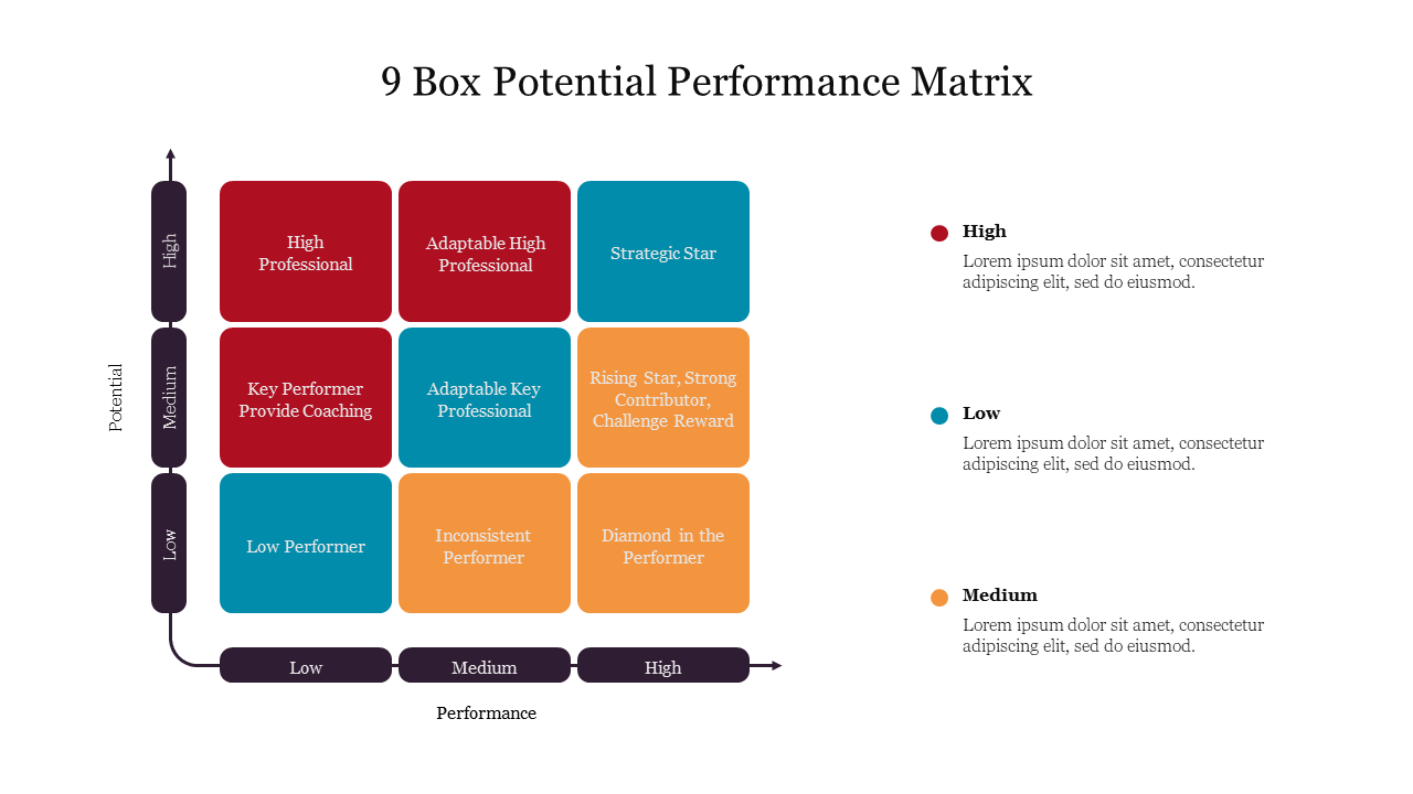 Creative 9 Box Potential Performance Matrix Presentation 