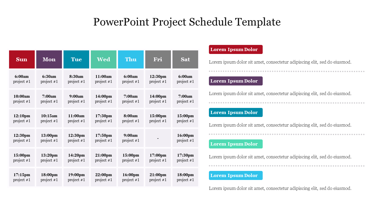 Effective PowerPoint Project Schedule Template Slide 