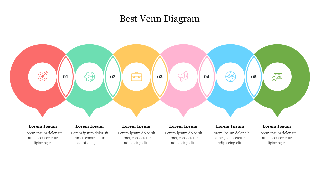 Effective Best Venn Diagram Presentation Template Slide