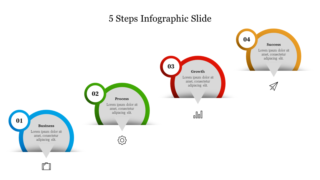 Effective 5 Steps Infographic Slide Presentation Template 