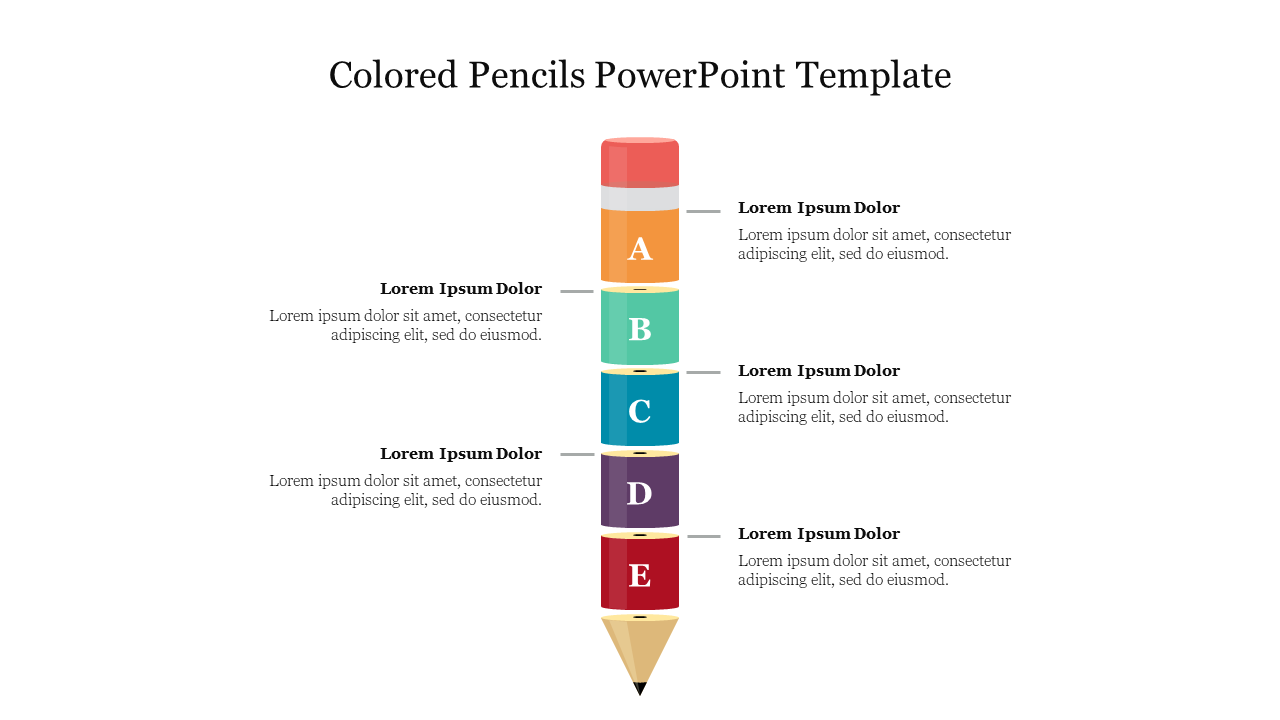 Free - Effective Colored Pencils PowerPoint Template Slide 