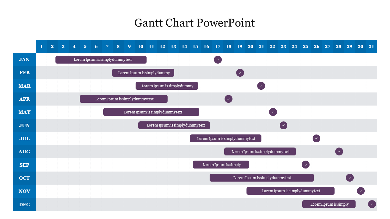 Free - Effective Gantt Chart PowerPoint Presentation Slide 
