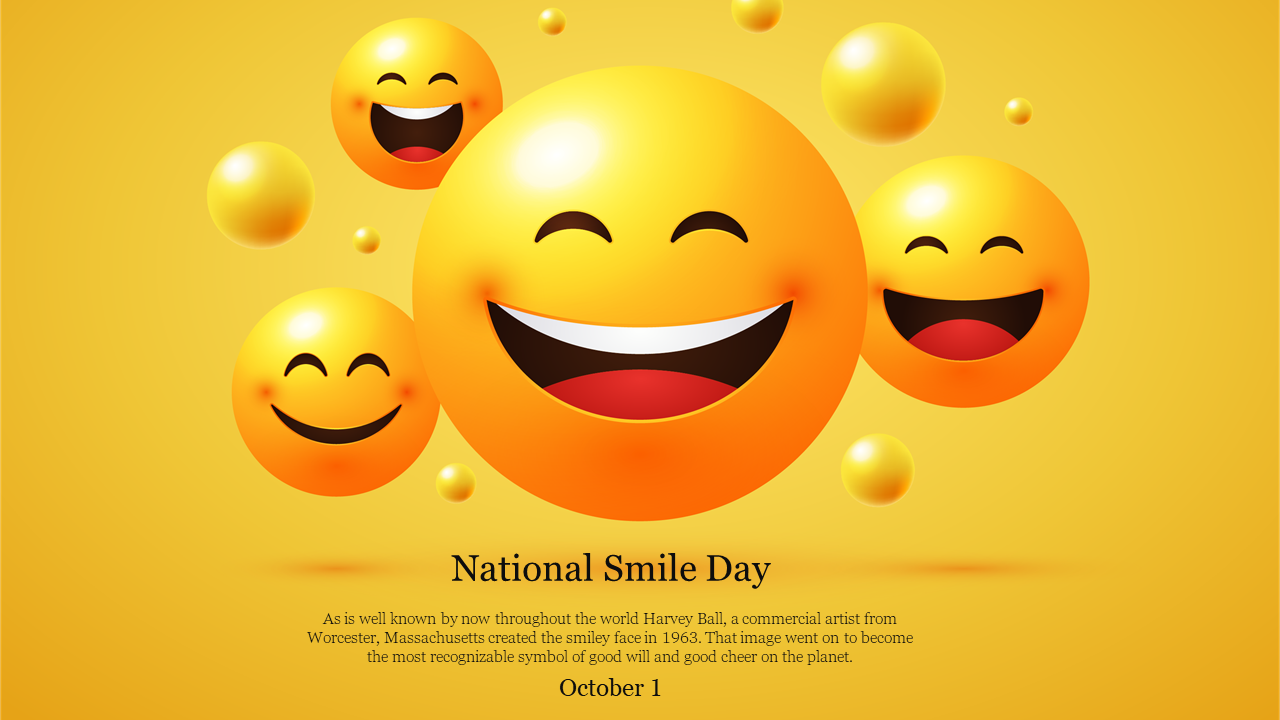 Amazing National Smile Day PowerPoint Template Slide 