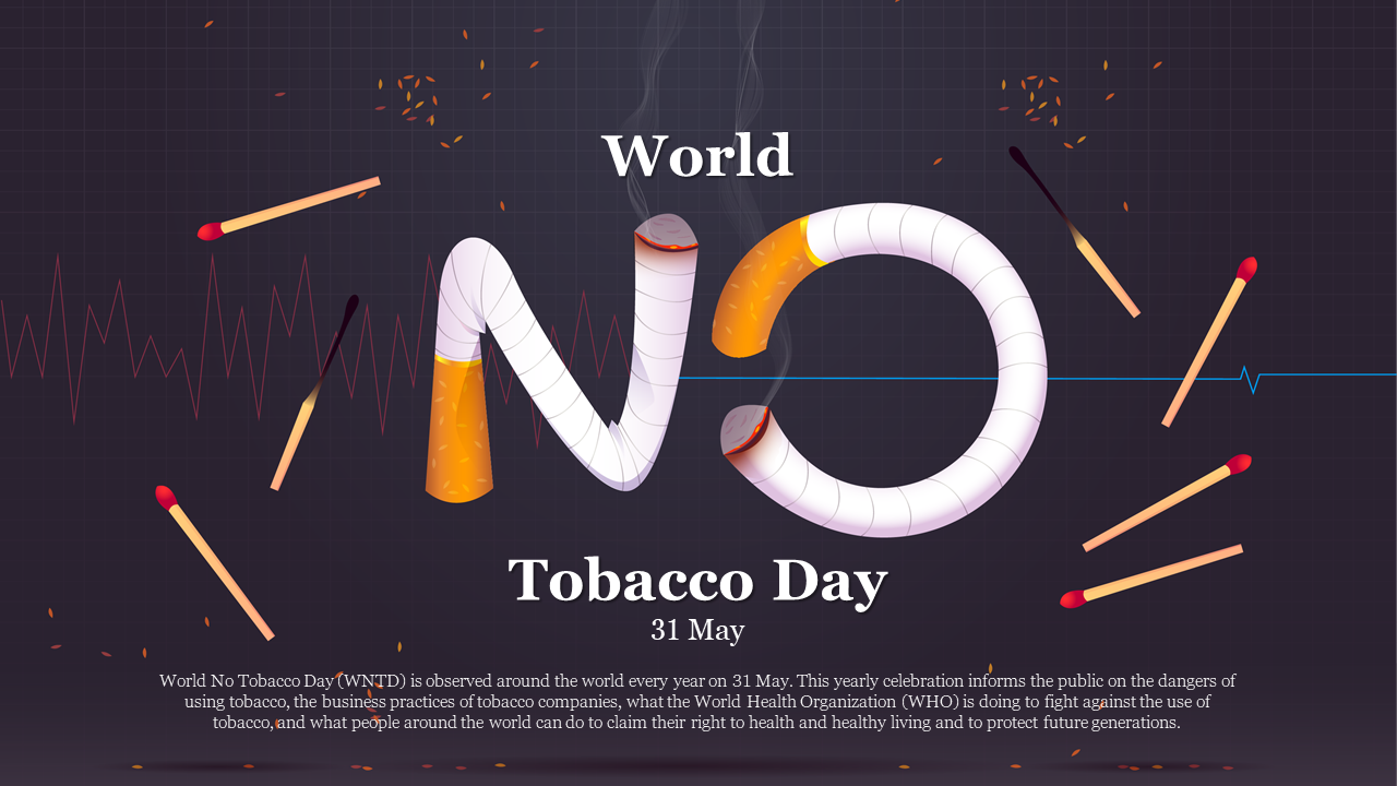 Best World No Tobacco Day PowerPoint Template Slide 