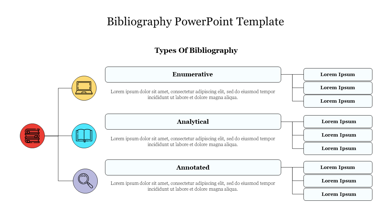 Editable Bibliography PowerPoint Template Presentation 