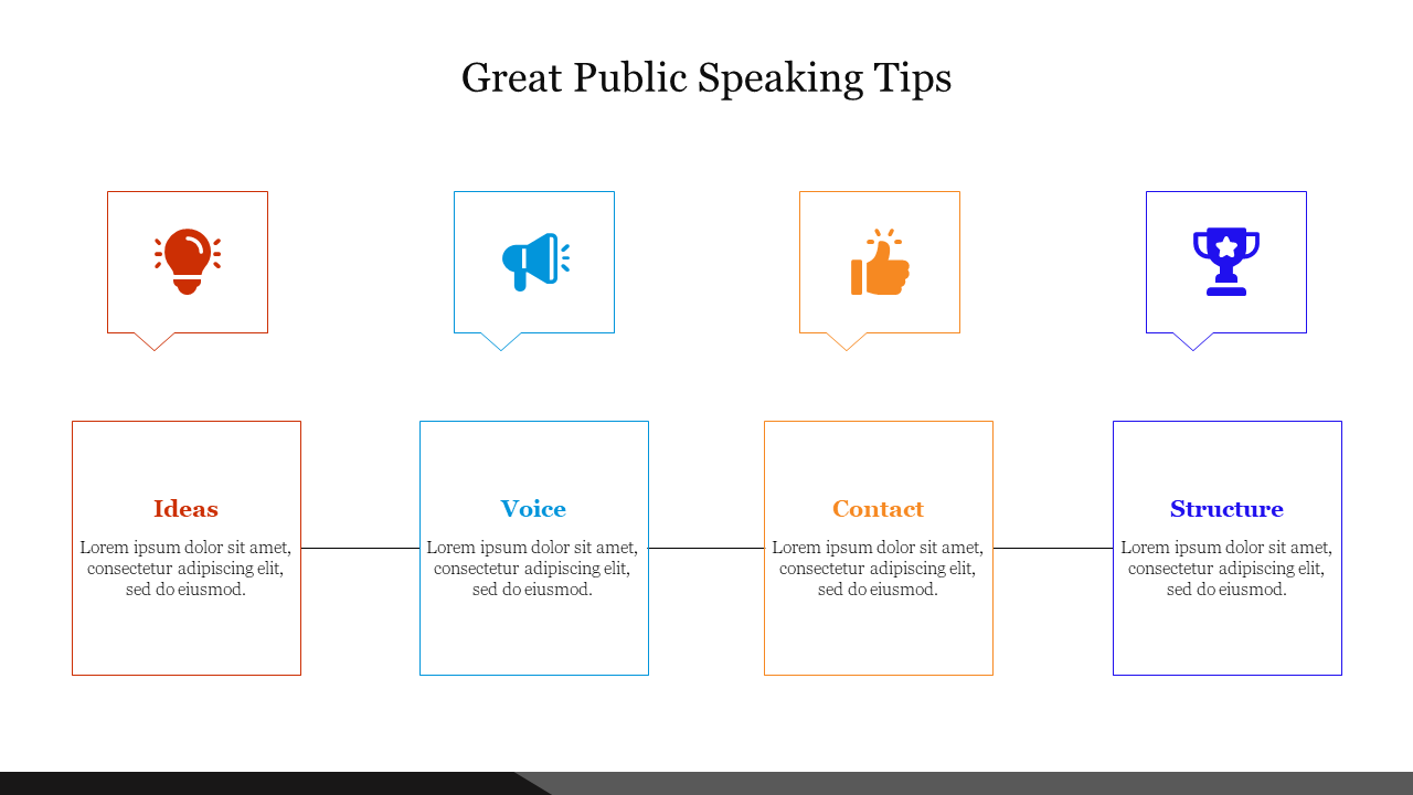 Amazing Great Public Speaking Tips Presentation Template 