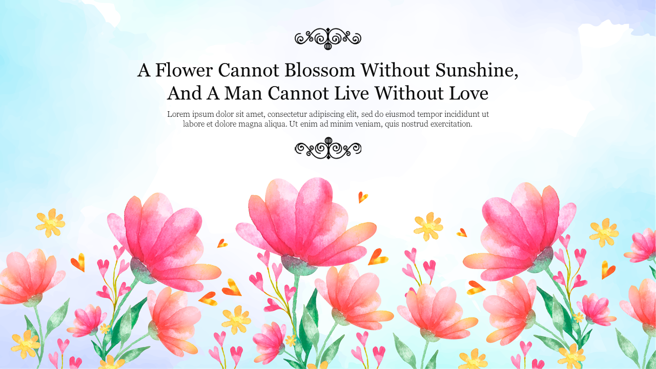 Watercolor Flower PPT Background