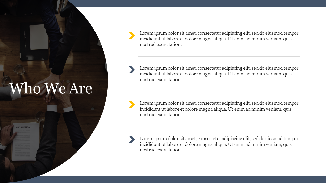 Best Who We Are Presentation Slide PowerPoint Template 