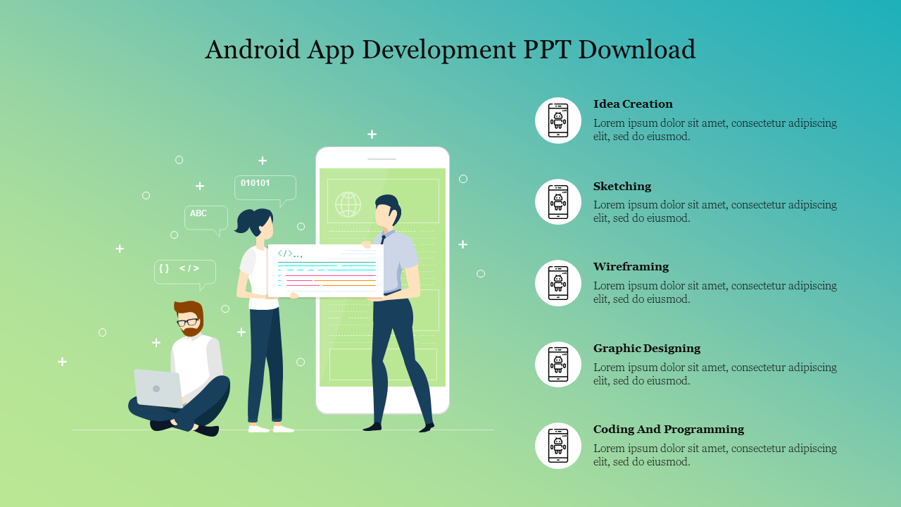 Android App Development PPT Download and Google Slides