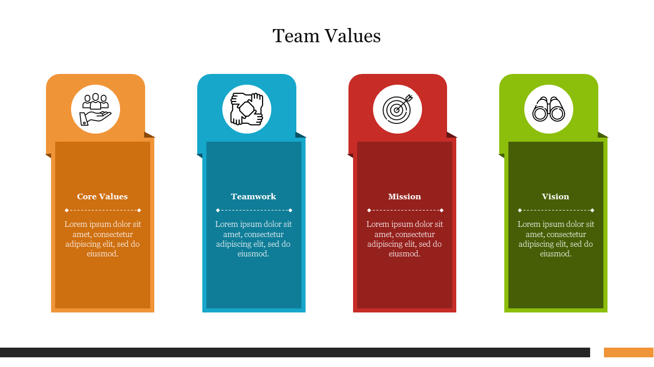Amazing Team Values PowerPoint Presentation Template 