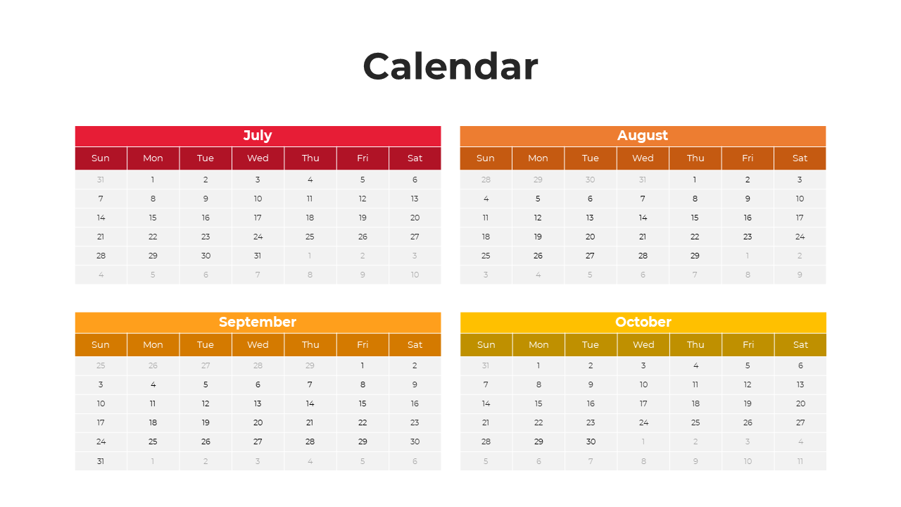 Calendar PPT Template