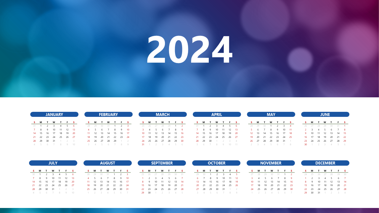 Modèle 2024 calendar design