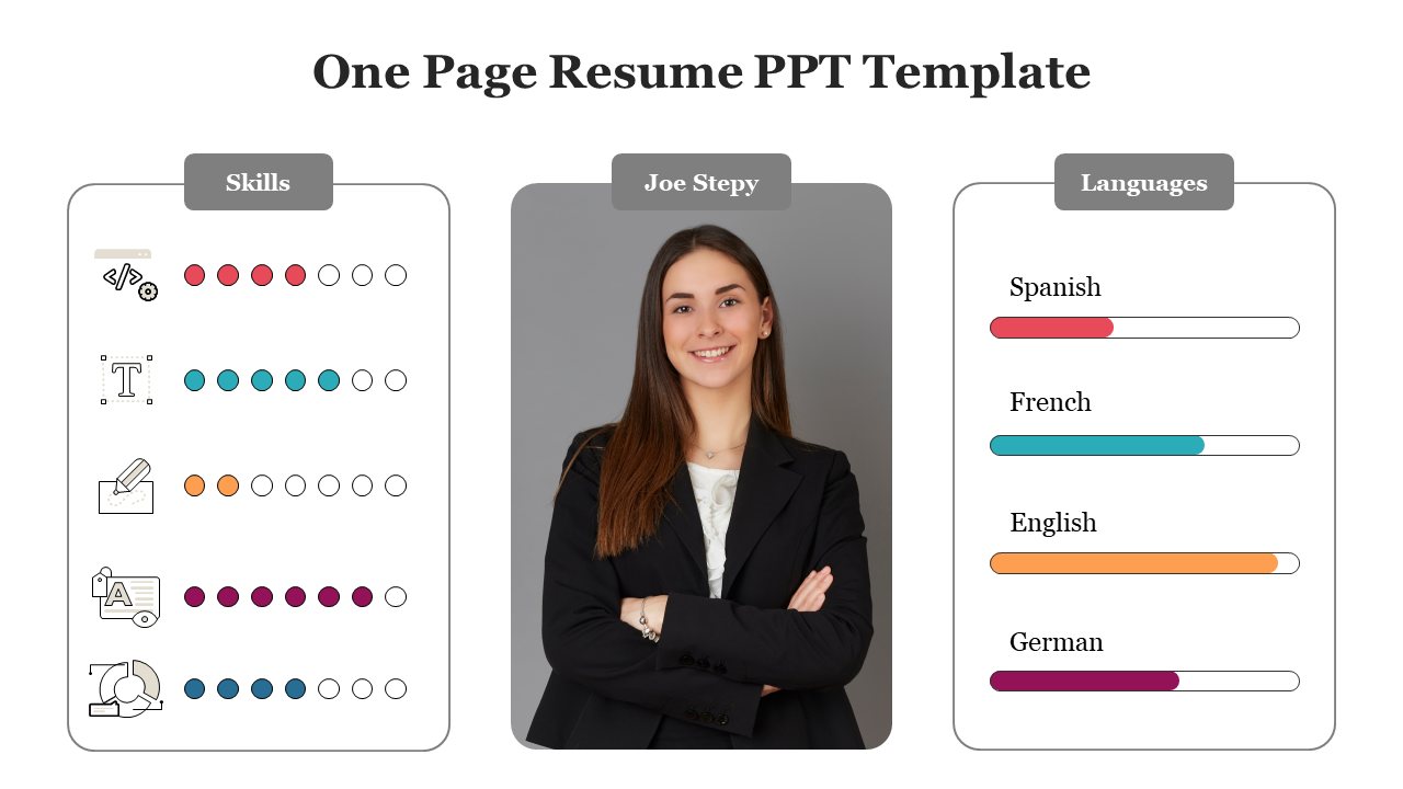 One Page Resume PPT Template