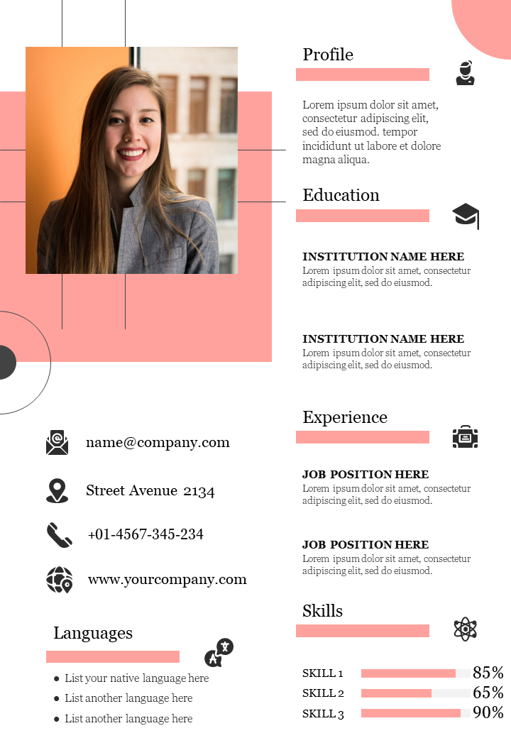 One Page Resume PowerPoint And Google Slides Template