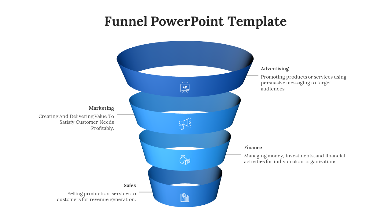 Funnel PowerPoint Template-Blue